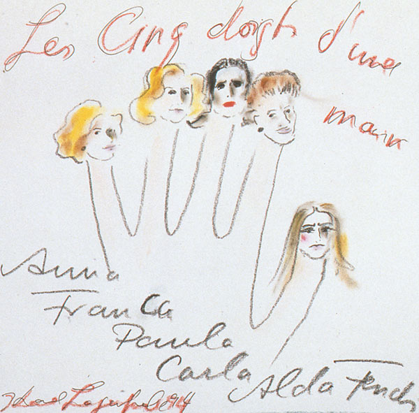 KL-Sketch-featuring-the-5-Fendi-Sisters-each-representing-a-finger-of-a-hand_1994