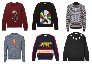 Clockwise from top left: Lanvin, Saint Laurent, JW Anderson, Givenchy, Gucci, Kenzo