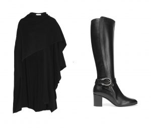 Madeleine Thompson cashmere wrap & Gucci Dionysus leather knee boots
