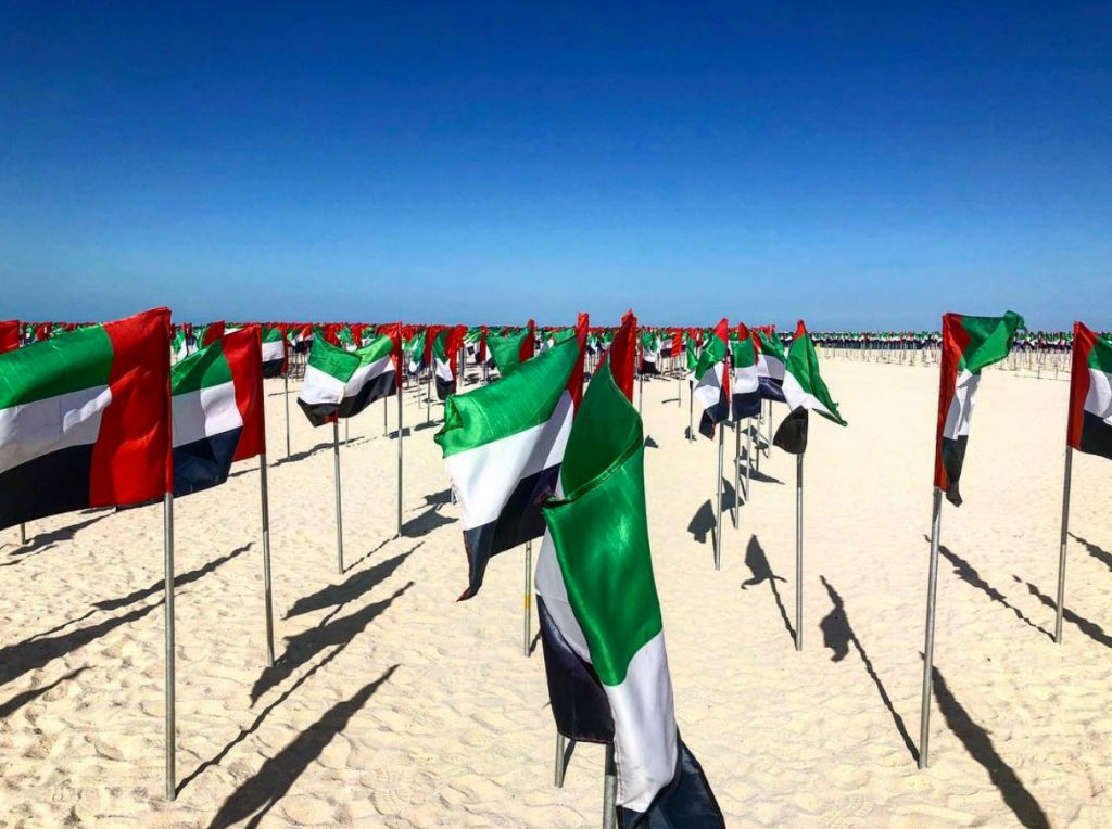 uae national day flag kite beach