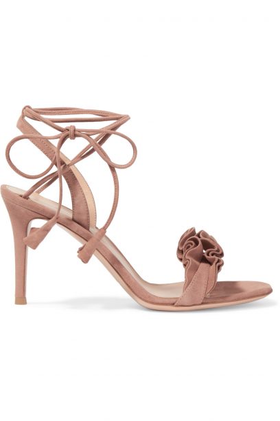 Gianvito Rossi Ruffled suede sandal