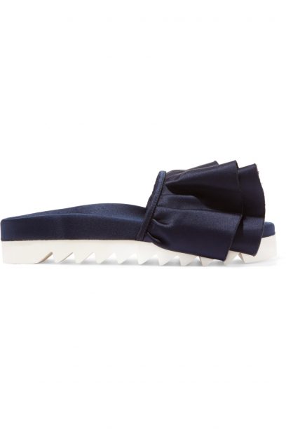 Joshua Sanders Ruffled satin slides