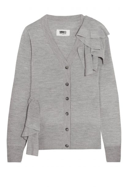 MM6 Maison Margiela Ruffled knit cardigan