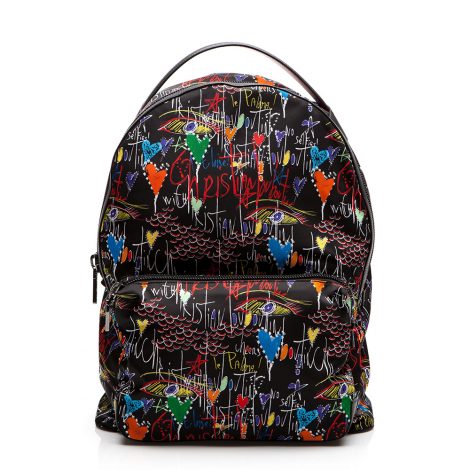 Christian Louboutin Multicolor Backloubi Graffiti Nylon & Leather Backpack  Christian Louboutin
