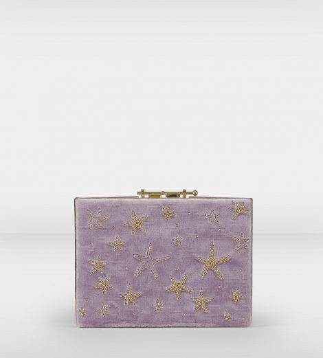 M020 SEA STARS BEADED ON LILAC SILK VELVET 1