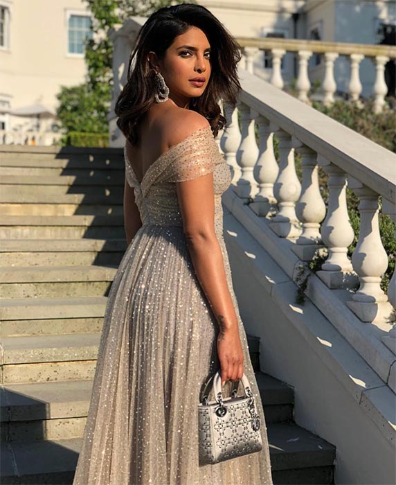Priyanka Chopra Shines In A Golden Dior Dress At The Royal Wedding Reception Aande Magazine