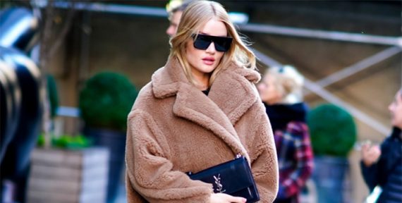 teddy bear coat Rosie Huntington-Whiteley