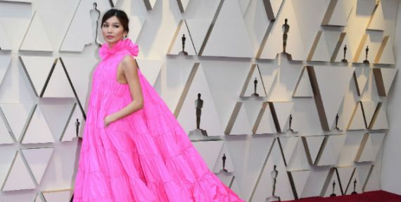 Gemma Chan at Oscars 2019 in Valentino gown