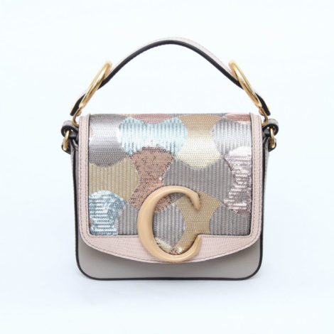 Chloé Mini C Bag in Sequins_AED AED 8325