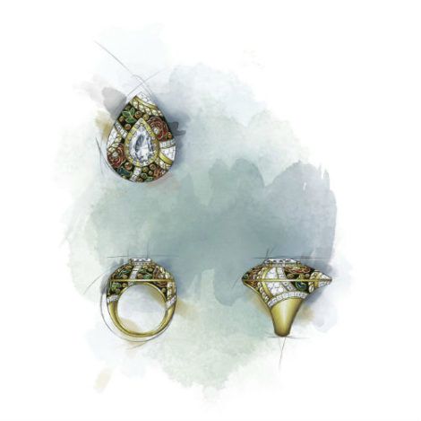 1 chanel FOULARD ring