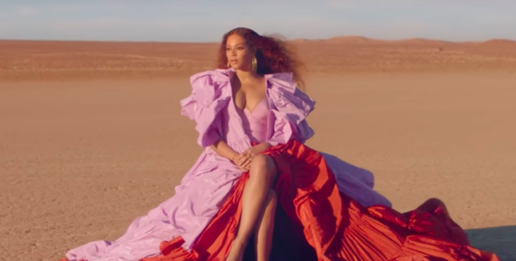 Beyoncé wore a Valentino dress in the opening scenes of her Spirit video as part of The Lion King soundtrack