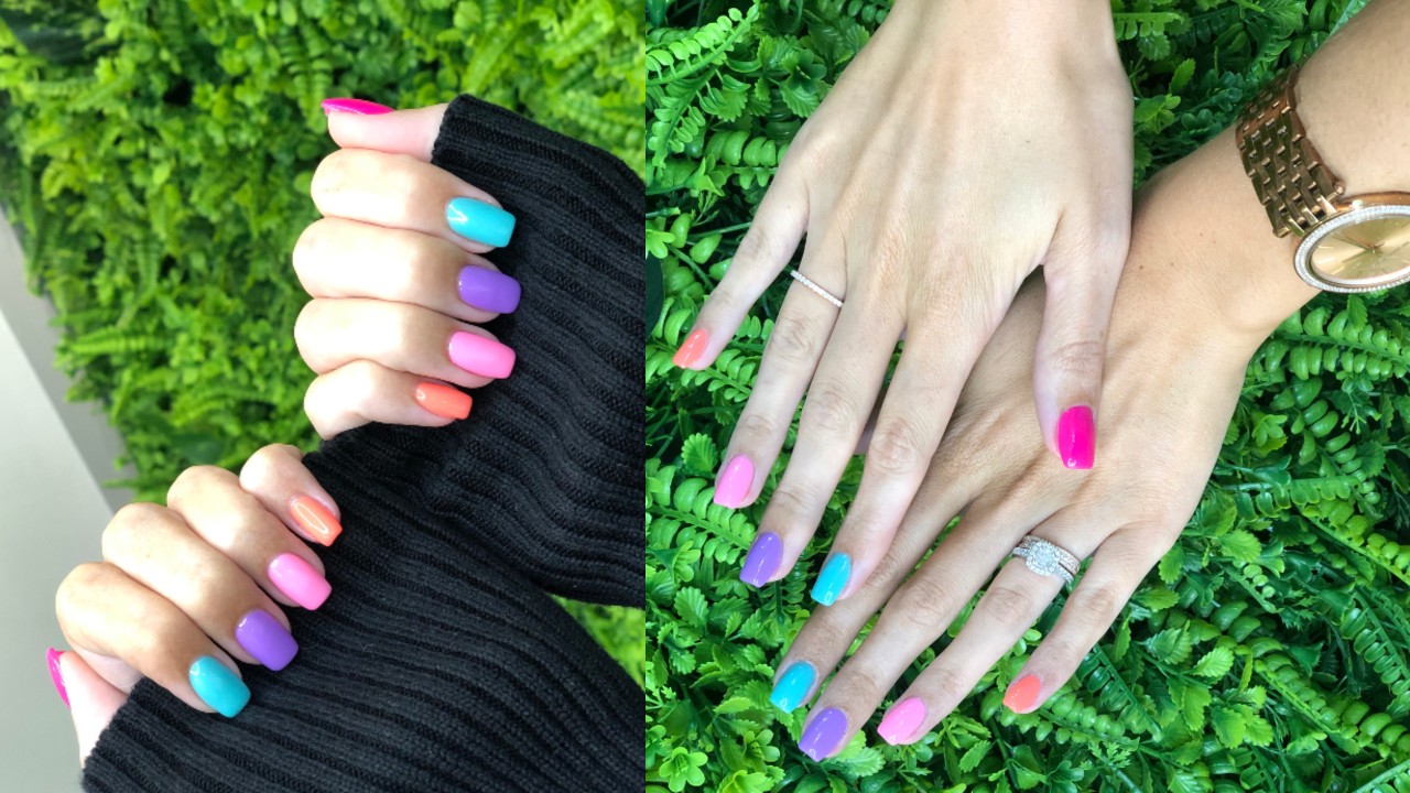 rainbow nail color idea